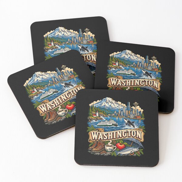 Item preview, Vintage Washington Tattoo Style Seattle Coastal Illustration Graphic designed and sold by CG Studio.