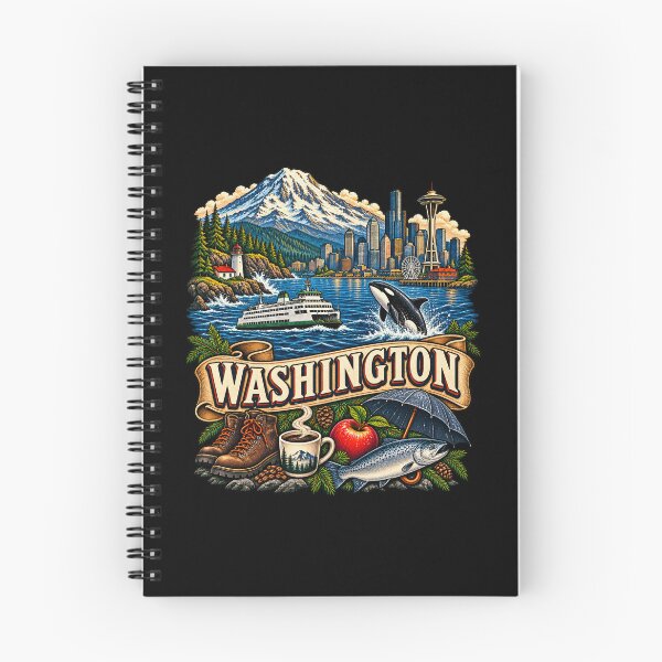 Item preview, Vintage Washington Tattoo Style Seattle Coastal Illustration Graphic designed and sold by CG Studio.