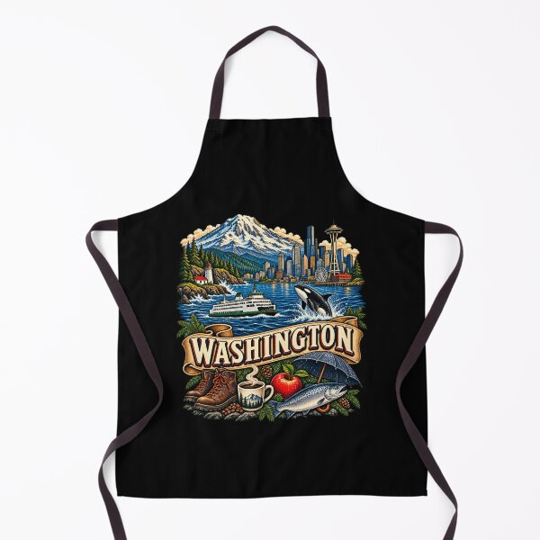 Item preview, Vintage Washington Tattoo Style Seattle Coastal Illustration Graphic designed and sold by CG Studio.
