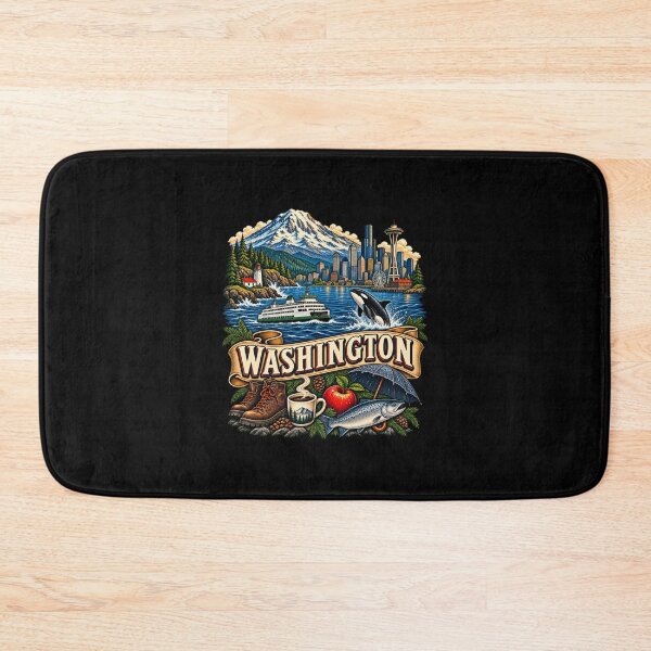 Item preview, Vintage Washington Tattoo Style Seattle Coastal Illustration Graphic designed and sold by CG Studio.