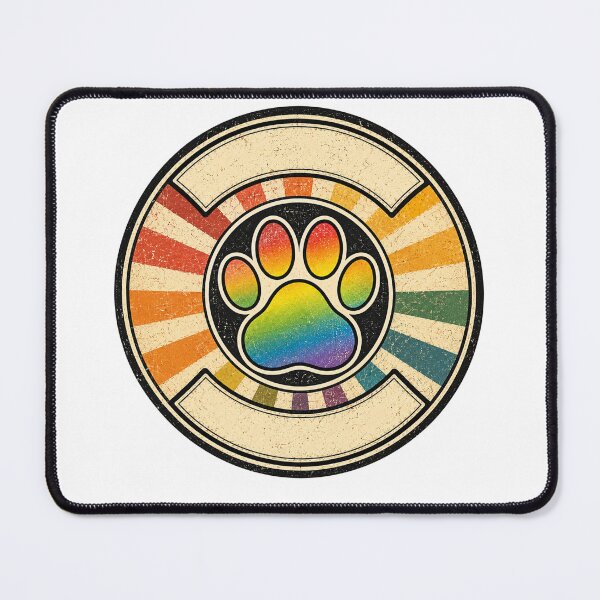 Item preview, Glossy Rainbow Paw Print Emblem Badge Gold Trim T-shirt designed and sold by cozydrops.