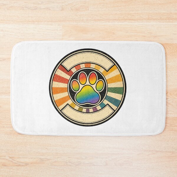 Item preview, Glossy Rainbow Paw Print Emblem Badge Gold Trim T-shirt designed and sold by cozydrops.