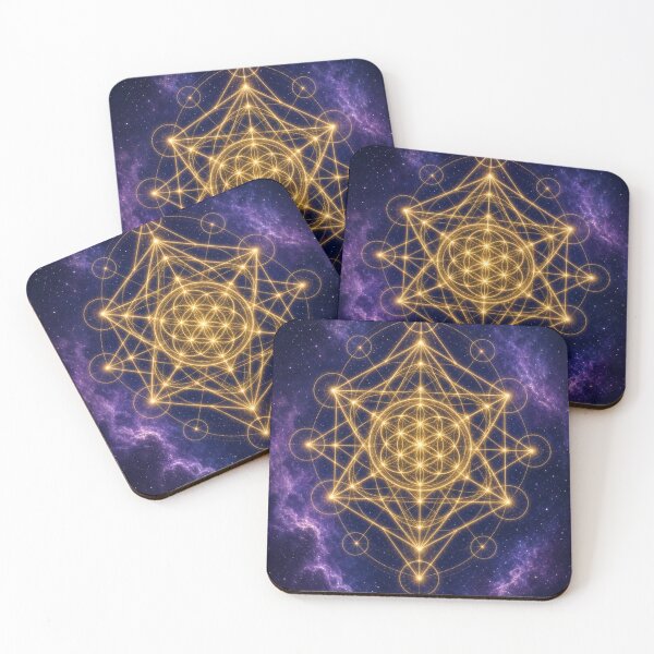 Item preview, Golden Metatron Cube Cosmic Night designed and sold by IntelliMindDesigns.