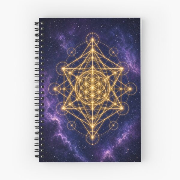 Item preview, Golden Metatron Cube Cosmic Night designed and sold by IntelliMindDesigns.