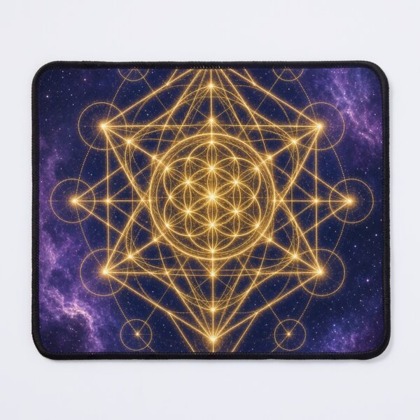 Item preview, Golden Metatron Cube Cosmic Night designed and sold by IntelliMindDesigns.