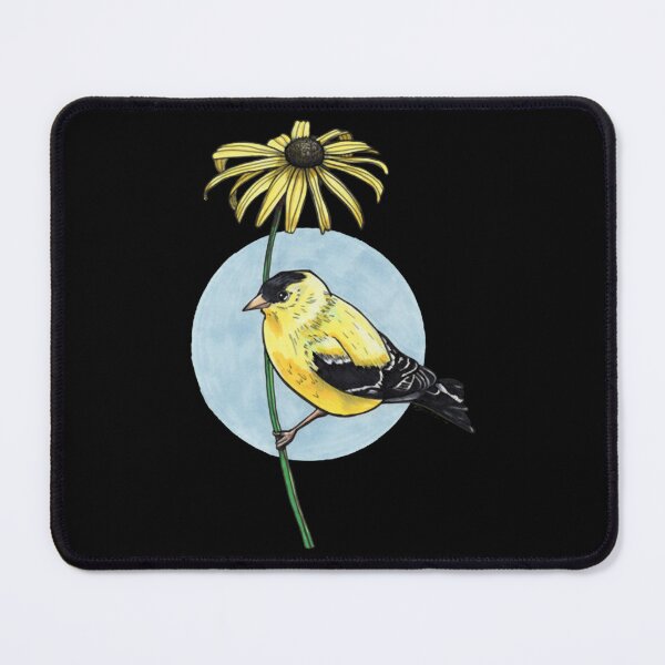 Item preview, American Goldfinch Black Eyed Susan Watercolor Bird Art designed and sold by DrawnToNatusa.