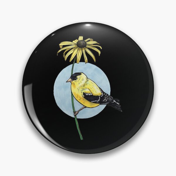 Item preview, American Goldfinch Black Eyed Susan Watercolor Bird Art designed and sold by DrawnToNatusa.