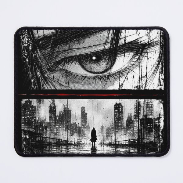 Item preview, Cyberpunk Observer – Dark Manga Panel Aesthetic designed and sold by urbancanvas2.