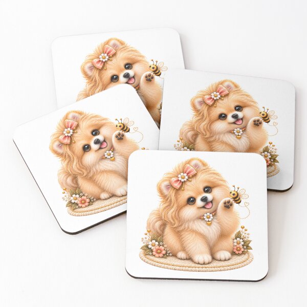 Item preview, Cute Pomeranian & Bee – Adorable Floral Dog Lover Design designed and sold by HO•Designs.
