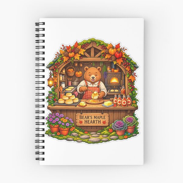 Item preview, Bear’s Maple Hearth | Cozy Autumn Bear Baking & Maple Syrup designed and sold by MrDev.