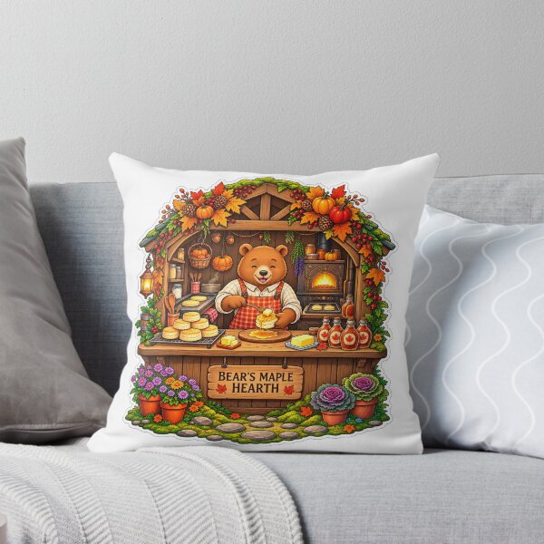 Item preview, Bear’s Maple Hearth | Cozy Autumn Bear Baking & Maple Syrup designed and sold by MrDev.