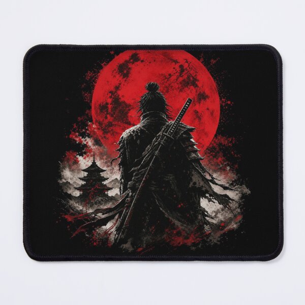 Item preview, Void Ronin – Samurai Blood Moon Dark Aesthetic Art designed and sold by urbancanvas2.
