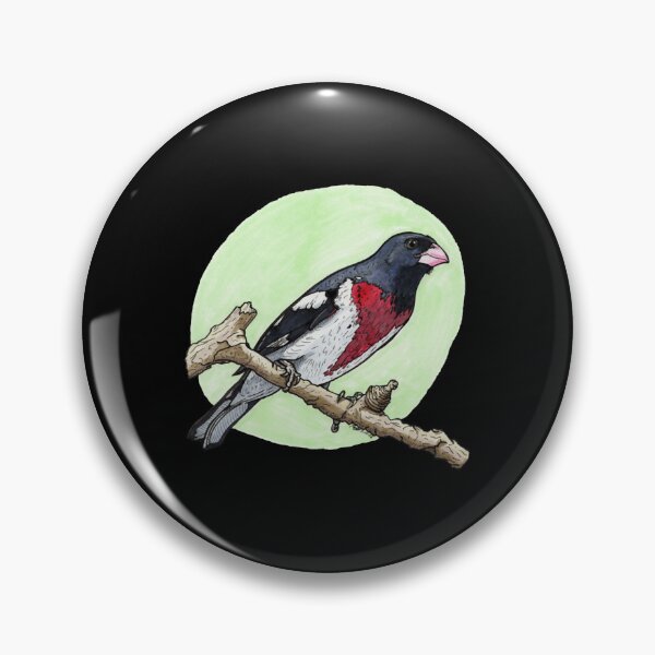 Item preview, Rose Breasted Grosbeak Aesthetic Watercolor Wildlife Art designed and sold by DrawnToNatusa.