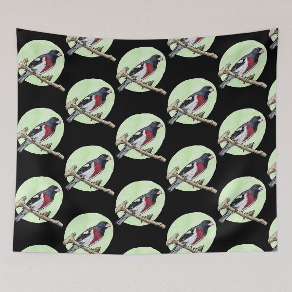 Item preview, Rose Breasted Grosbeak Aesthetic Watercolor Wildlife Art designed and sold by DrawnToNatusa.
