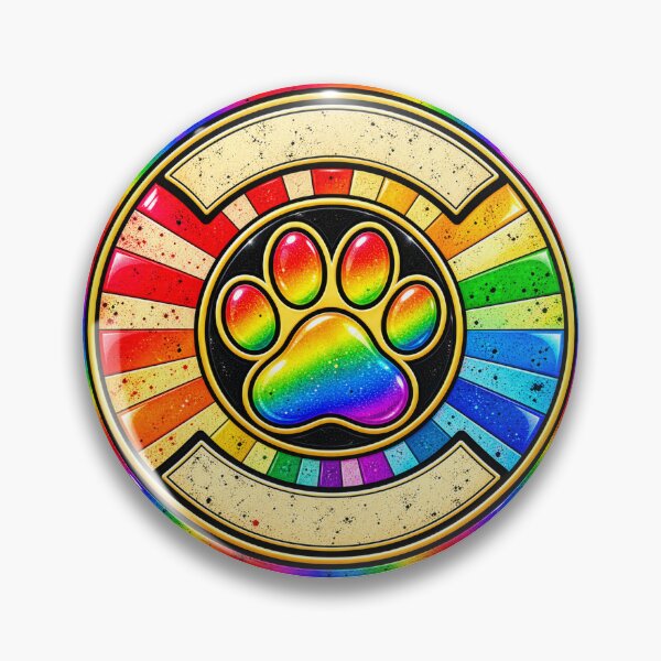 Item preview, Glossy Rainbow Paw Emblem Badge T-shirt designed and sold by cozydrops.