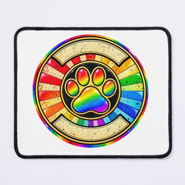Item preview, Glossy Rainbow Paw Emblem Badge T-shirt designed and sold by cozydrops.