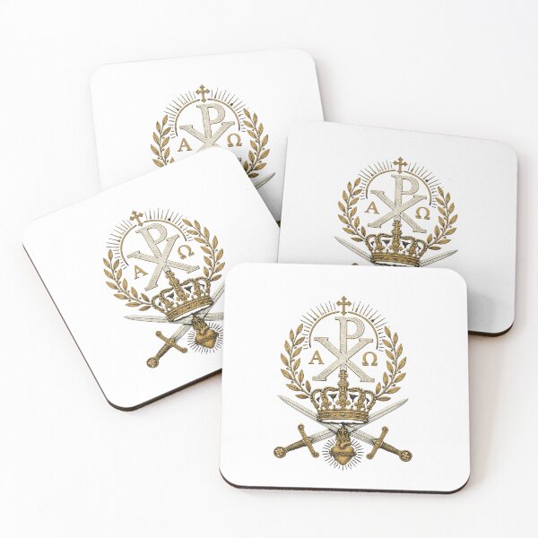 Item preview, Chi-Rho Crown Cristero Sacred Heart Emblem designed and sold by Apostolic Art & Apparel.