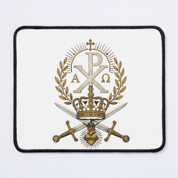 Item preview, Chi-Rho Crown Cristero Sacred Heart Emblem designed and sold by Apostolic Art & Apparel.