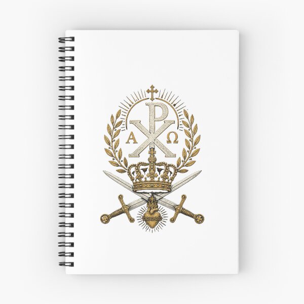 Item preview, Chi-Rho Crown Cristero Sacred Heart Emblem designed and sold by Apostolic Art & Apparel.