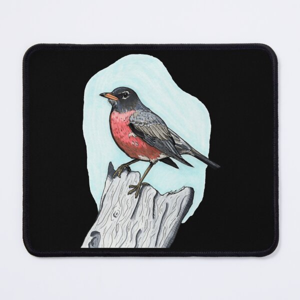 Item preview, American Robin Perched On Beach Wood Classic Bird Graphic designed and sold by DrawnToNatusa.