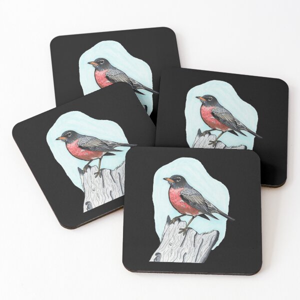 Item preview, American Robin Perched On Beach Wood Classic Bird Graphic designed and sold by DrawnToNatusa.