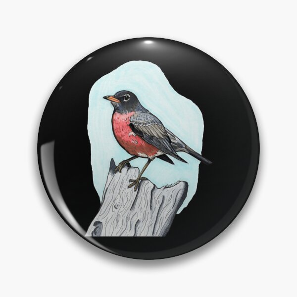 Item preview, American Robin Perched On Beach Wood Classic Bird Graphic designed and sold by DrawnToNatusa.
