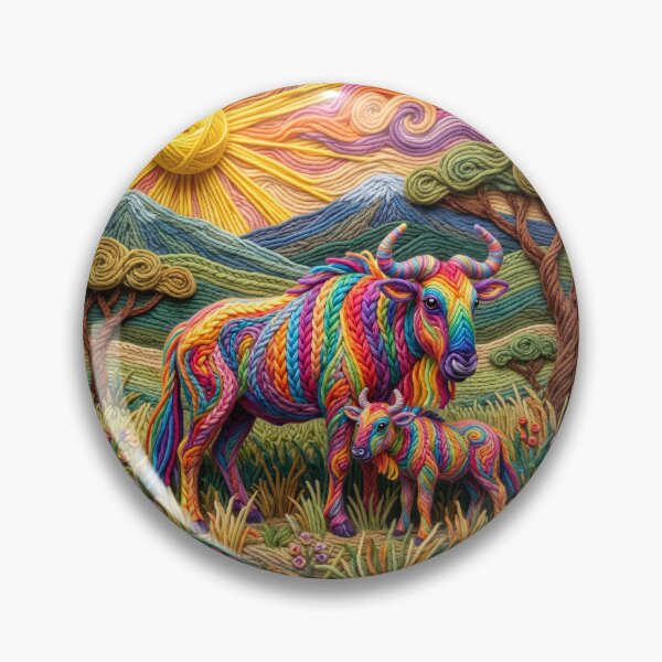 Item preview, Yarn Wildebeest and Yarn Calf Grazing designed and sold by Tridentulus.