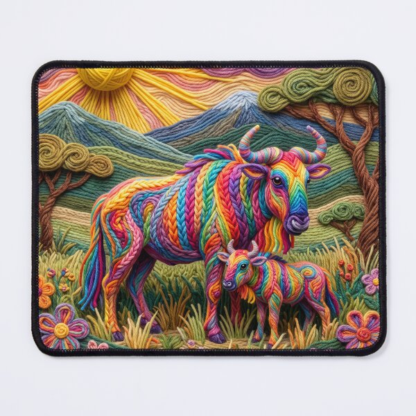 Item preview, Yarn Wildebeest and Yarn Calf Grazing designed and sold by Tridentulus.
