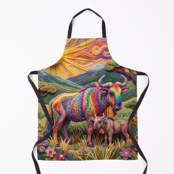 Item preview, Yarn Wildebeest and Yarn Calf Grazing designed and sold by Tridentulus.