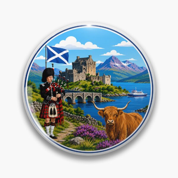 Item preview, Scotland - Castles, Highland Cow & Puffin designed and sold by Myra365Art.