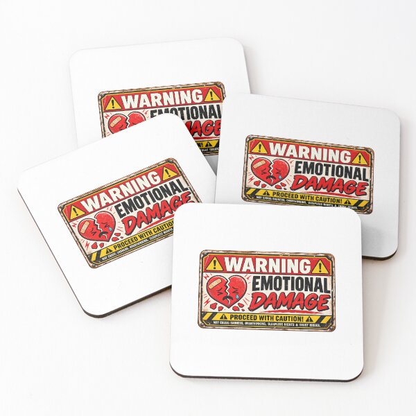 Item preview, Emotional Damage Warning Sign – Funny Broken Heart Vintage Design designed and sold by Sitred123.