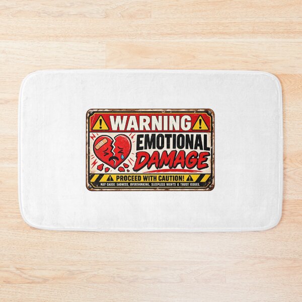 Item preview, Emotional Damage Warning Sign – Funny Broken Heart Vintage Design designed and sold by Sitred123.
