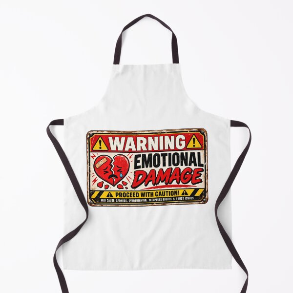 Item preview, Emotional Damage Warning Sign – Funny Broken Heart Vintage Design designed and sold by Sitred123.