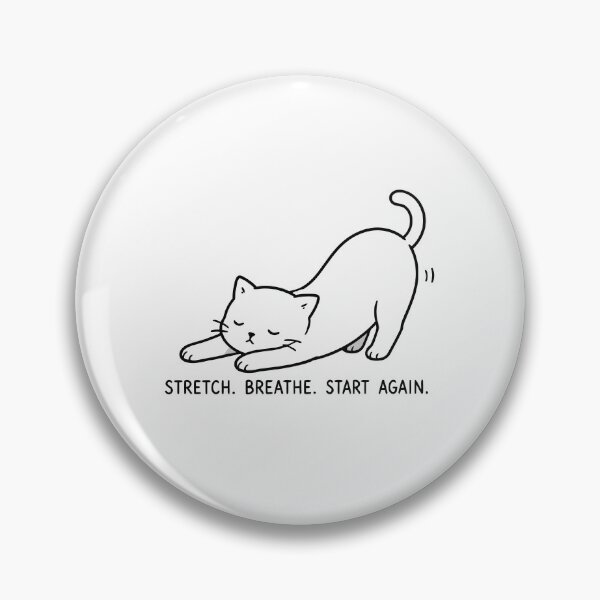 Item preview, Stretch Breathe Start Again Cute Yoga Cat Minimalist Line Art Graphic designed and sold by The Upside Down.