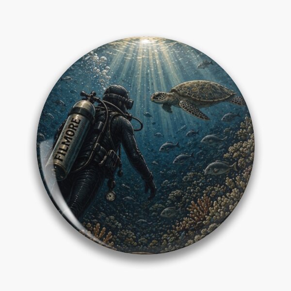 Item preview, Breathe Slow Dive Deep Classic Marine Emblem  designed and sold by Skyrocketz.