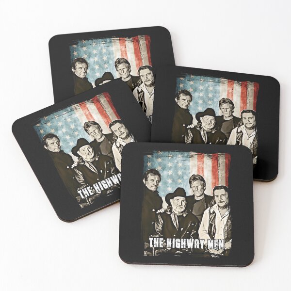 Item preview, Four Country Musicians Posing Together Before American Flag designed and sold by nitroexcalibur.