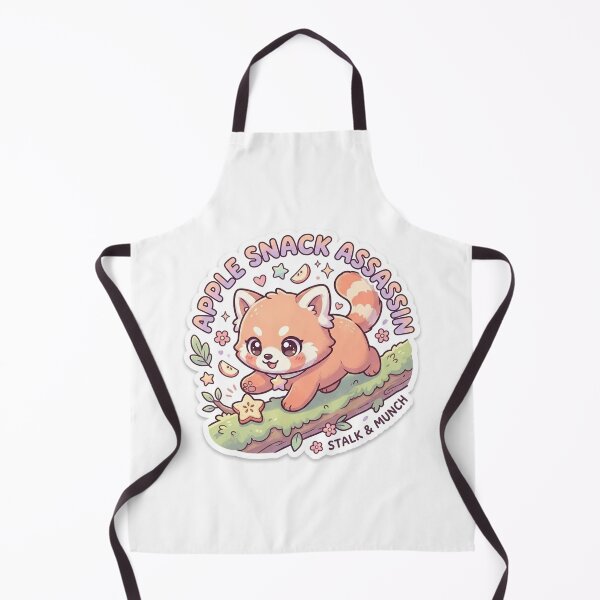Item preview, Cute Kawaii Apple Snack Assassin Red Panda Sticker | Anime Style Stalk & Munch Chibi Art | Cute Food Pun Sticker designed and sold by Chipkooo.