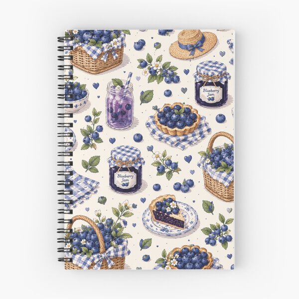 Item preview, Blueberry Picnic Cottagecore Summer Berry Pattern designed and sold by RJACreative.