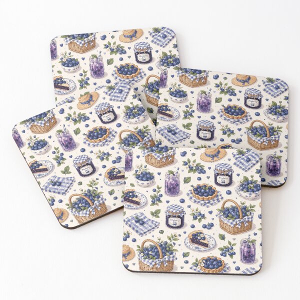 Item preview, Blueberry Picnic Cottagecore Summer Berry Pattern designed and sold by RJACreative.