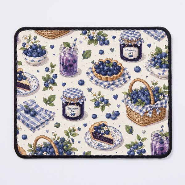 Item preview, Blueberry Picnic Cottagecore Summer Berry Pattern designed and sold by RJACreative.