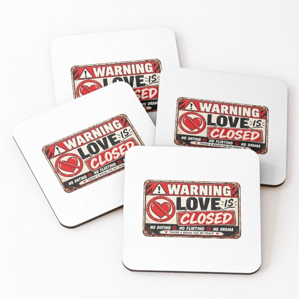Item preview, Love Closed Warning Sign – Funny No Dating Anti Love Vintage Design designed and sold by Sitred123.