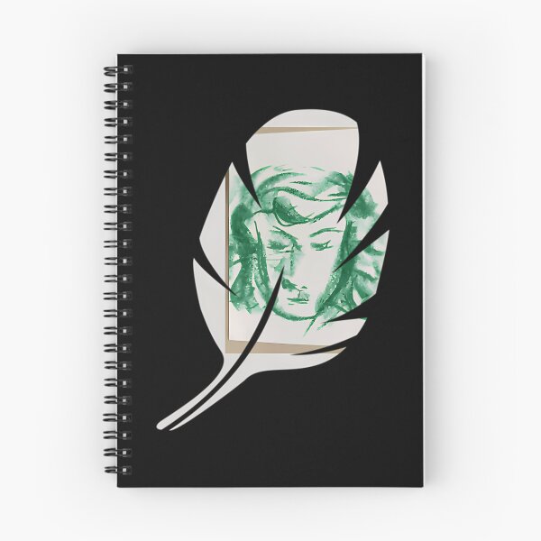 Item preview, Green Watercolor Face Painting Inside White Feather Cutout designed and sold by haythjr.