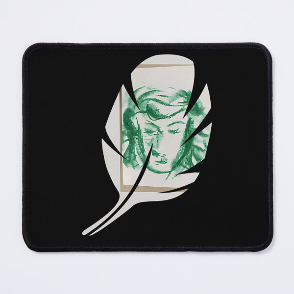 Item preview, Green Watercolor Face Painting Inside White Feather Cutout designed and sold by haythjr.