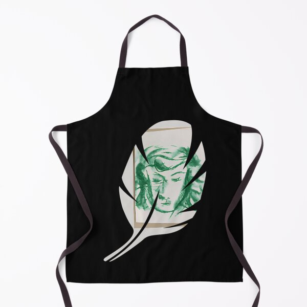 Item preview, Green Watercolor Face Painting Inside White Feather Cutout designed and sold by haythjr.
