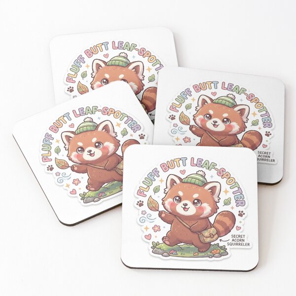 Item preview, Cute Kawaii Fluff Butt Leaf-Spotter Red Panda Sticker | Anime Style Secret Acorn Squirreler Chibi Art | Cute Foraging Sticker designed and sold by Chipkooo.