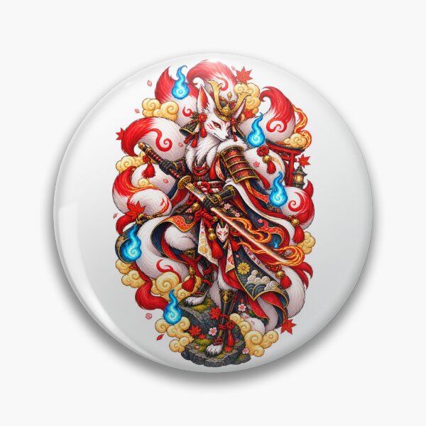 Item preview, Nine-Tailed Fox Samurai | Japanese Kitsune Warrior with Katana designed and sold by MrDev.