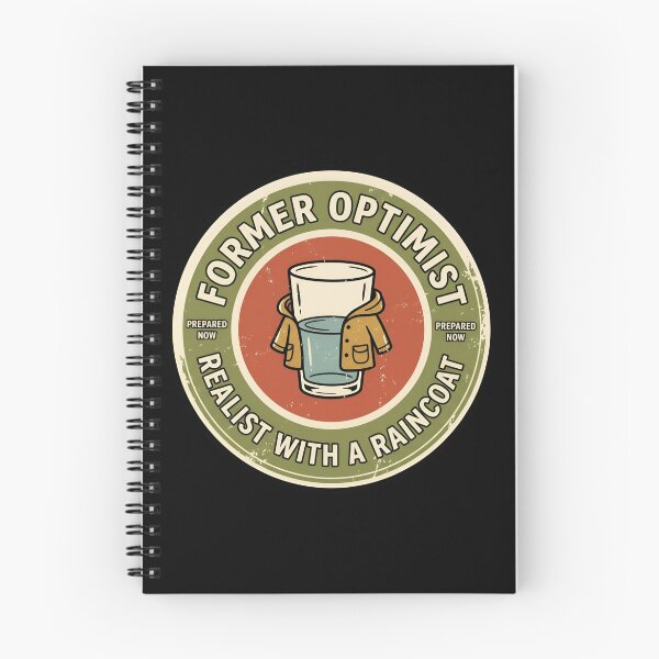 Item preview, Former Optimist Realist With Raincoat Vintage Badge designed and sold by DuckOddity.