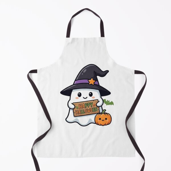 Item preview, Cute Kawaii Ghost with Happy Halloween Sign designed and sold by Amituniqdesign .