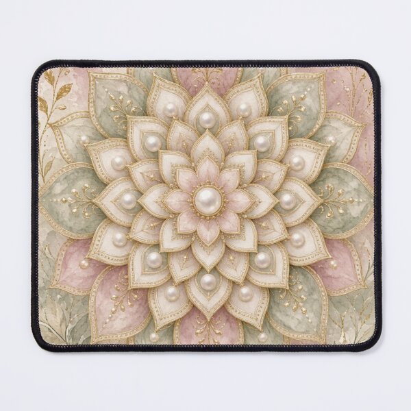 Item preview, Pearl Lotus Mandala Dusty Rose designed and sold by IntelliMindDesigns.