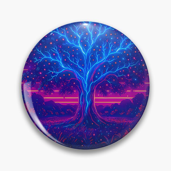 Item preview, The Neon Tree Of Light  Synthwave Dreams Under Electric Skies designed and sold by SilverSultry.